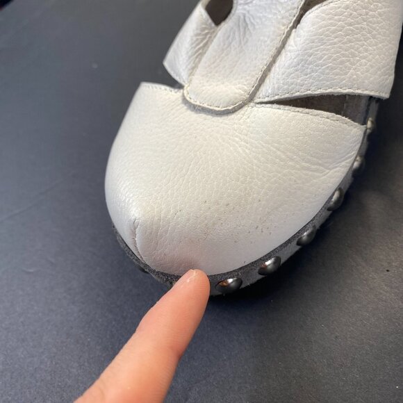 Jeffrey Campbell Genuine Leather Platform/Clogs/Sandals White Size 8.5 M - Picture 7 of 16